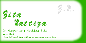 zita mattiza business card